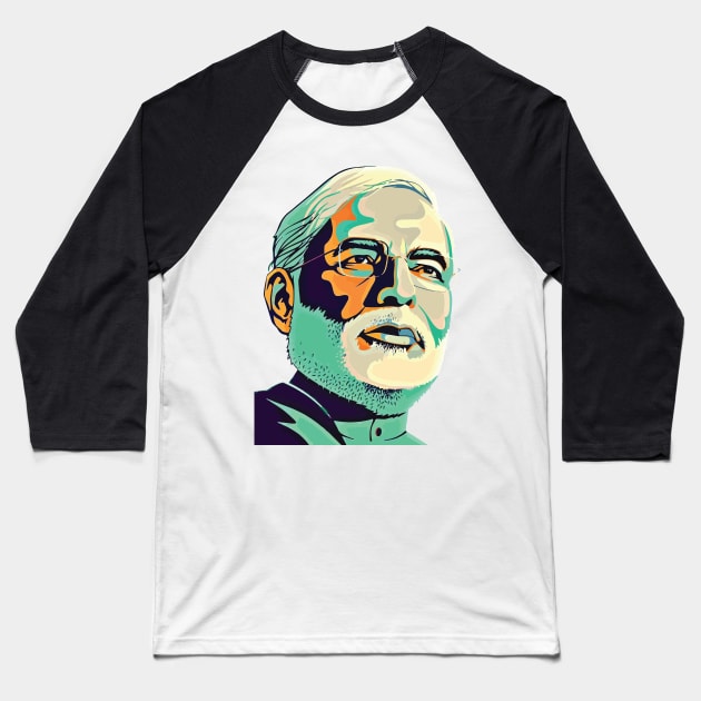 Narendra Modi India Prime Minister Namo BJP Supporter Baseball T-Shirt by alltheprints